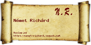 Német Richárd névjegykártya